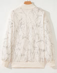 Camo Mock Neck Baggy Sweatshirt