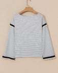 Anya Ruffle Trim Loose Long Sleeve Top