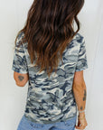 Camo Short Sleeve Crew Neck T-Shirt