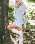 Eleanor Lantern Sleeve Patchwork Top