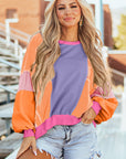 Aleia Exposed Stitching Oversize Top
