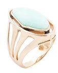 Abstract Green Chrysoprase and Golden Ring