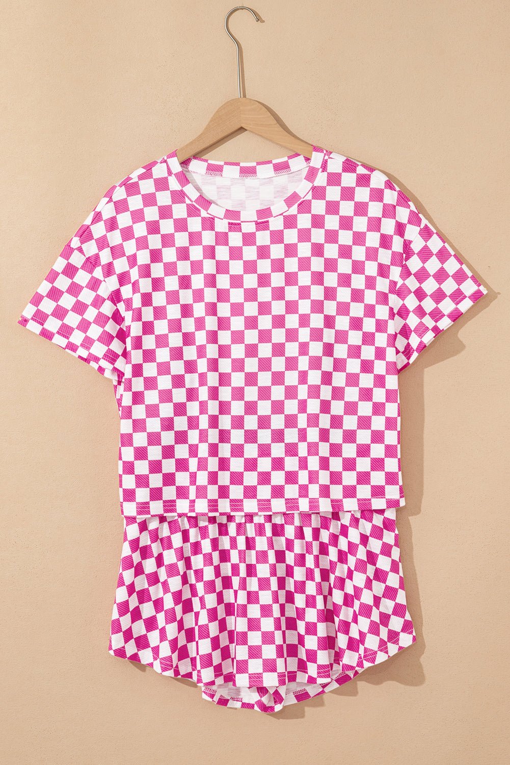 Checker T-Shirt &amp; High Waist Skort Set