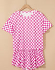 Checker T-Shirt & High Waist Skort Set