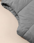 Black Hooded Long Quilted Vest PLUS Coat