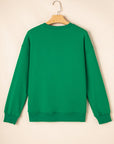 Solid Drop Shoulder Crewneck Pullover Sweatshirt