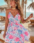 Floral Wrap V-Neck Spaghetti Strap Dress