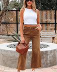 Denim High Rise Cropped Wide Leg Jeans