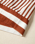 Stripe Long Sleeve Babydoll Blouse