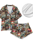 Baha Ranch Colores De Mexico Destination Mexico Collage Satin Pajamas