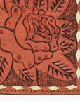 Hilason Western Rose Floral Bifold Men Women Genuine American Leather Wallet