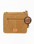 American Darling Western Suede Crossbody Bag for Women – Quilted Tan Leather Purse with Chain Strap
