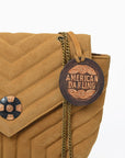 American Darling Western Suede Crossbody Bag for Women – Quilted Tan Leather Purse with Chain Strap