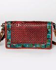 American Darling Organiser Bag Handcrafted from Crocodile Embossed Genuine Leather with YKK Zipper and Detachable Strap