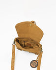 American Darling Boho Western Suede Crossbody Bag with Fringe & Geometric Embroidery