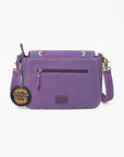American Darling Boho Western Suede Crossbody Bag with Fringe & Geometric Embroidery