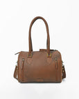 American Darling Hand-Tooled Leather Barrel Speedy Bag – Classic Western Floral Design