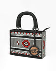 American Darling Southwestern Woven Box Tote Bag with Structured Silhouette