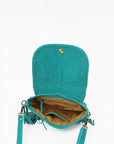 American Darling Genuine Suede Leather Cross body Bag - Fringe, Embroidery & Concho Eco-Friendly Vegetable Tanned Purse