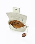 American Darling Cream Quilted Crossbody Bag with Tooled Leather Accent