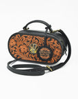 American Darling Quilted Genuine Leather Cross body Bag - Rivetted Concho Eco-Friendly Vegetable Tanned Full Grain Purse