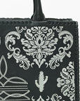 American Darling Black Western Embroidered Tote Bag with White Cactus Details
