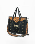 American Darling Western Tooled Leather Tote Bag for Women – Black Hand-Tooled Handbag