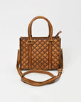 American Darling Premium Quilted Leather Tote Bag for Women – Handcrafted Genuine Leather Handbag Brown