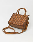 American Darling Premium Quilted Leather Tote Bag for Women – Handcrafted Genuine Leather Handbag Brown