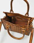 American Darling Premium Quilted Leather Tote Bag for Women – Handcrafted Genuine Leather Handbag Brown
