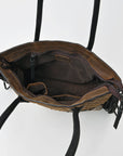American Darling Western Quilted Leather Tote with Hair-On Panel & Fringe