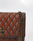 American Darling Quilted Leather Crossbody Bag for Women, Chain Strap Shoulder Purse with Flap Closure, Brown