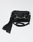 American Darling Western Fringe Leather Small Crossbody Bag with Studded Detail & Horsebit Accent