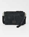 American Darling Western Fringe Leather Small Crossbody Bag with Studded Detail & Horsebit Accent