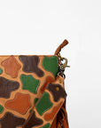 American Darling Western Leather Fringe Crossbody Bag Multicolor Camo Patchwork Satchel Shoulder Purse for Women