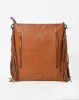 American Darling Western Leather Fringe Crossbody Bag Multicolor Camo Patchwork Satchel Shoulder Purse for Women