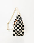 American Darling Genuine Leather Hair-On Hide Sling Bag for Women, Western Checkered Crossbody Backpack