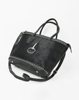 American Darling Hair-On Hide Leather Tote Bag for Women, Western Studded Shoulder Purse with Strap