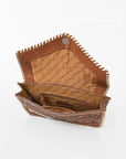 American Darling Tooled Leather Clutch Wallet for Women, Hair-On Hide Western Organizer with Whipstitch Detail