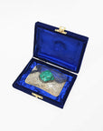 American Darling Western Belt Buckle with Turquoise Stone, Engraved Silver Tone Cowboy Belt Accessory