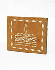 American Darling Handcrafted Genuine Leather Card Holder Wallet with Traditional Stitch Design
