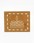American Darling Handcrafted Genuine Leather Card Holder Wallet with Traditional Stitch Design
