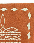 American Darling Handcrafted Genuine Leather Card Holder Wallet with Traditional Stitch Design