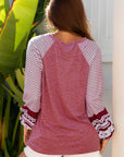 Kelsey Striped Raglan Long Sleeve Loose Top