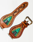 American Darling Beautifully Hand Tooled Painted Genuine Leather I watch Strap Men and Women Unisex
