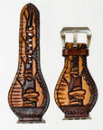 American Darling Beautifully Hand Tooled Painted Genuine Leather I watch Strap Men and Women Unisex