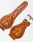 American Darling Beautifully Hand Tooled Painted Genuine Leather I watch Strap Men and Women Unisex