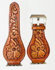 American Darling Beautifully Hand Tooled Painted Genuine Leather I watch Strap Men and Women Unisex