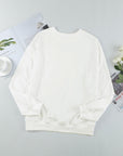 Solid Crew Neck Pullover Sweatshirt