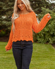 Emerson Crochet Scallop Edge Sweater